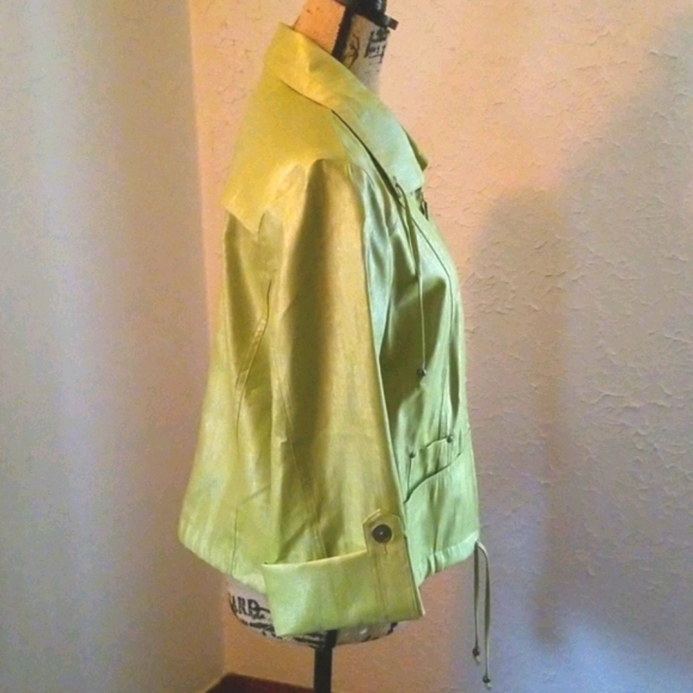 Ruby Rd. Vibrant Green Leather Jacket - image 4